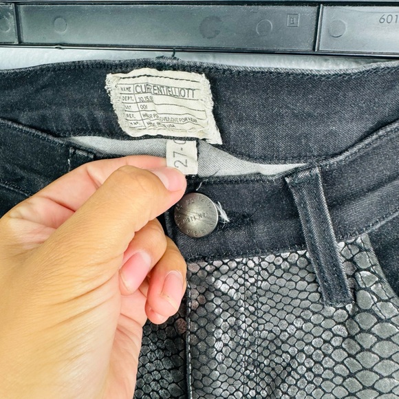 Current/Elliott The Ankle Skinny Matte Black & Gunmetal Coated - Picture 6 of 10